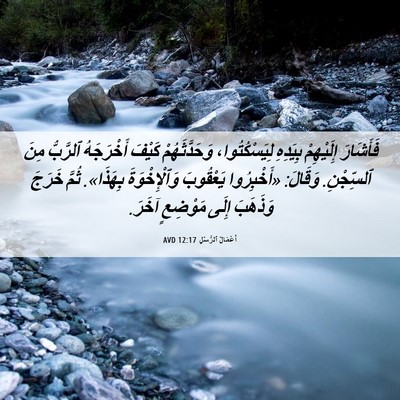 Picture 06 - أَعْمَالُ ٱلرُّسُلِ 12:17 AVD - فَأَشَارَ إِلَيْهِمْ - Bible Verse Picture