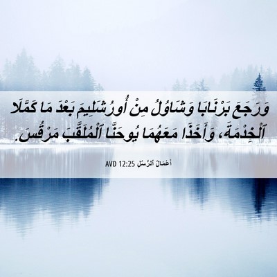 Picture 06 - أَعْمَالُ ٱلرُّسُلِ 12:25 AVD - وَرَجَعَ بَرْنَابَا - Bible Verse Picture