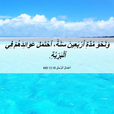 Picture 06 - أَعْمَالُ ٱلرُّسُلِ 13:18 AVD - وَنَحْوَ مُدَّةِ - Bible Verse Picture