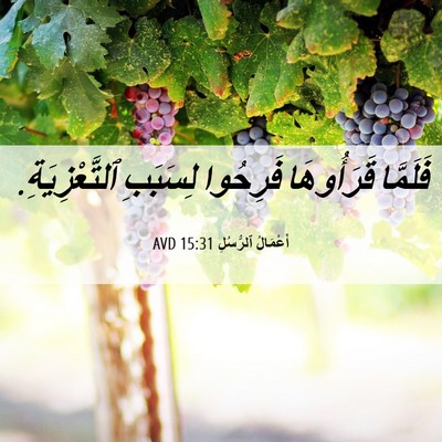 Picture 06 - أَعْمَالُ ٱلرُّسُلِ 15:31 AVD - فَلَمَّا قَرَأُوهَا - Bible Verse Picture