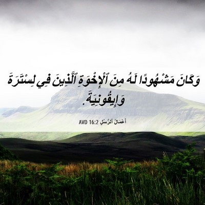 Picture 06 - أَعْمَالُ ٱلرُّسُلِ 16:2 AVD - وَكَانَ مَشْهُودًا لَهُ - Bible Verse Picture