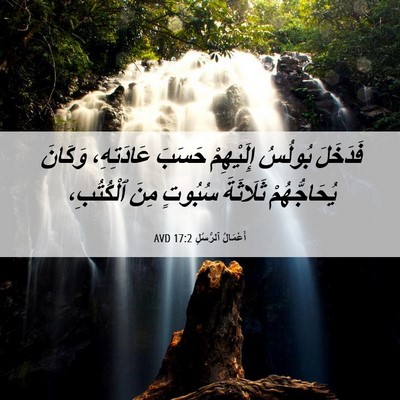 Picture 06 - أَعْمَالُ ٱلرُّسُلِ 17:2 AVD - فَدَخَلَ بُولُسُ - Bible Verse Picture