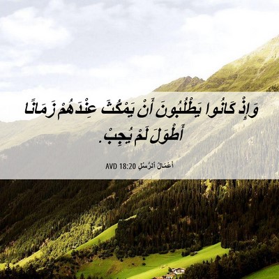 Picture 06 - أَعْمَالُ ٱلرُّسُلِ 18:20 AVD - وَإِذْ كَانُوا - Bible Verse Picture