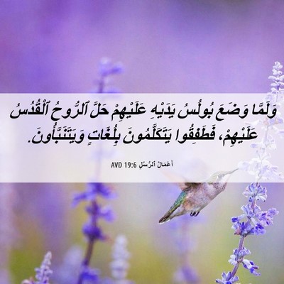 Picture 06 - أَعْمَالُ ٱلرُّسُلِ 19:6 AVD - وَلَمَّا وَضَعَ بُولُسُ - Bible Verse Picture