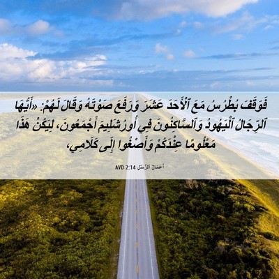 Picture 06 - أَعْمَالُ ٱلرُّسُلِ 2:14 AVD - فَوَقَفَ بُطْرُسُ مَعَ - Bible Verse Picture