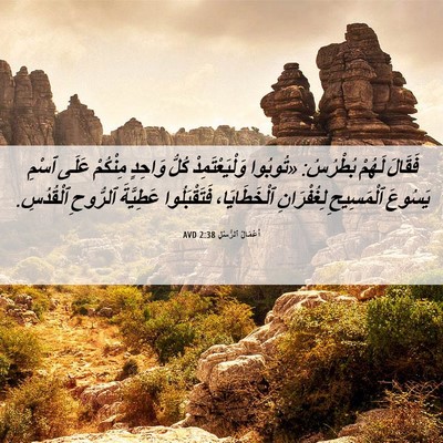 Picture 06 - أَعْمَالُ ٱلرُّسُلِ 2:38 AVD - فَقَالَ لَهُمْ بُطْرُسُ: - Bible Verse Picture