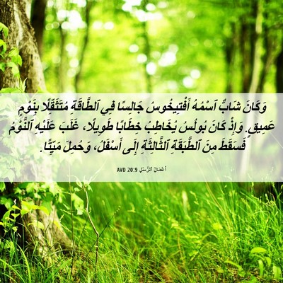 Picture 06 - أَعْمَالُ ٱلرُّسُلِ 20:9 AVD - وَكَانَ شَابٌّ ٱسْمُهُ - Bible Verse Picture