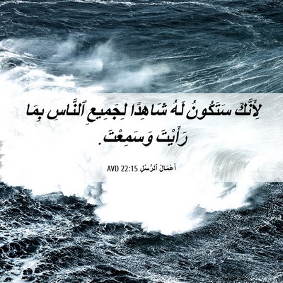 Picture 06 - أَعْمَالُ ٱلرُّسُلِ 22:15 AVD - لِأَنَّكَ سَتَكُونُ لَهُ - Bible Verse Picture