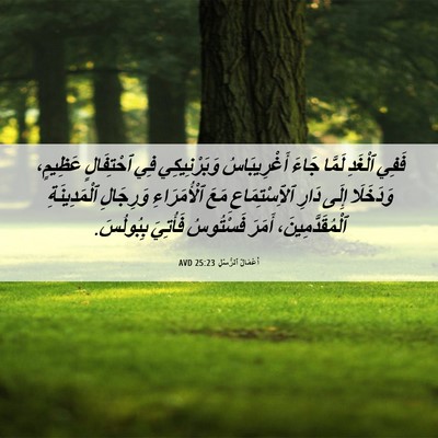 Picture 06 - أَعْمَالُ ٱلرُّسُلِ 25:23 AVD - فَفِي ٱلْغَدِ لَمَّا جَاءَ - Bible Verse Picture