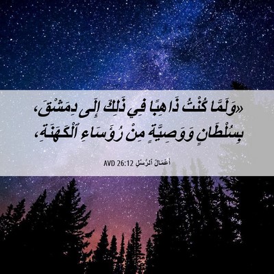 Picture 06 - أَعْمَالُ ٱلرُّسُلِ 26:12 AVD - «وَلَمَّا كُنْتُ ذَاهِبًا - Bible Verse Picture
