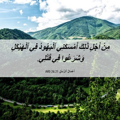 Picture 06 - أَعْمَالُ ٱلرُّسُلِ 26:21 AVD - مِنْ أَجْلِ ذَلِكَ - Bible Verse Picture