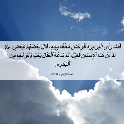 Picture 06 - أَعْمَالُ ٱلرُّسُلِ 28:4 AVD - فَلَمَّا رَأَى - Bible Verse Picture