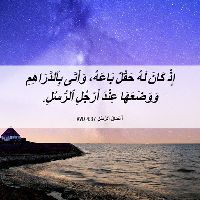 Picture 06 - أَعْمَالُ ٱلرُّسُلِ 4:37 AVD - إِذْ كَانَ لَهُ حَقْلٌ - Bible Verse Picture