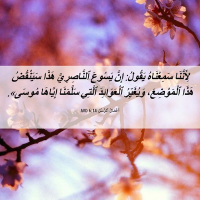 Picture 06 - أَعْمَالُ ٱلرُّسُلِ 6:14 AVD - لِأَنَّنَا سَمِعْنَاهُ - Bible Verse Picture