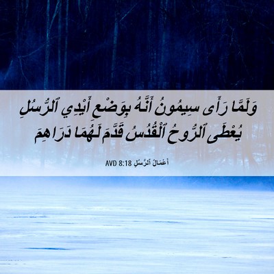 Picture 06 - أَعْمَالُ ٱلرُّسُلِ 8:18 AVD - وَلَمَّا رَأَى سِيمُونُ - Bible Verse Picture