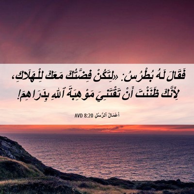 Picture 06 - أَعْمَالُ ٱلرُّسُلِ 8:20 AVD - فَقَالَ لَهُ بُطْرُسُ: - Bible Verse Picture