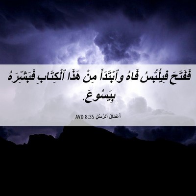 Picture 06 - أَعْمَالُ ٱلرُّسُلِ 8:35 AVD - فَفَتَحَ فِيلُبُّسُ فَاهُ - Bible Verse Picture
