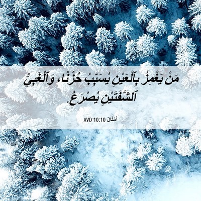 Picture 06 - أَمْثَالٌ 10:10 AVD - مَنْ يَغْمِزُ بِٱلْعَيْنِ - Bible Verse Picture