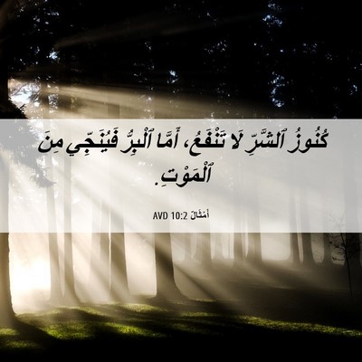 Picture 06 - أَمْثَالٌ 10:2 AVD - كُنُوزُ ٱلشَّرِّ لَا - Bible Verse Picture