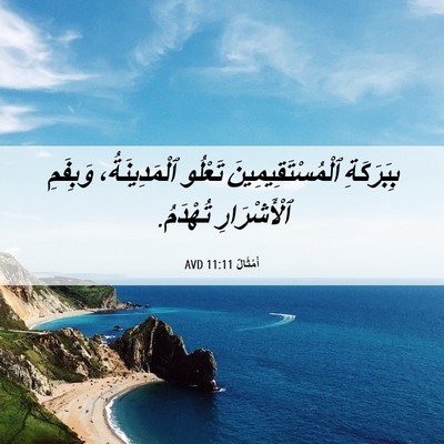 Picture 06 - أَمْثَالٌ 11:11 AVD - بِبَرَكَةِ - Bible Verse Picture