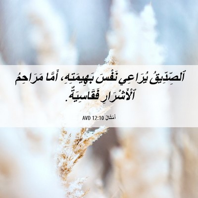 Picture 06 - أَمْثَالٌ 12:10 AVD - ٱلصِّدِّيقُ يُرَاعِي - Bible Verse Picture