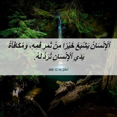Picture 06 - أَمْثَالٌ 12:14 AVD - ٱلْإِنْسَانُ يَشْبَعُ - Bible Verse Picture