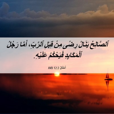 Picture 06 - أَمْثَالٌ 12:2 AVD - ٱلصَّالِحُ يَنَالُ رِضًى - Bible Verse Picture