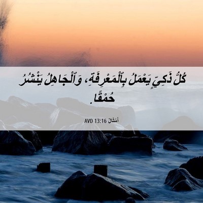 Picture 06 - أَمْثَالٌ 13:16 AVD - كُلُّ ذَكِيٍّ يَعْمَلُ - Bible Verse Picture