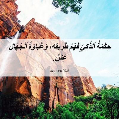 Picture 06 - أَمْثَالٌ 14:8 AVD - حِكْمَةُ ٱلذَّكِيِّ - Bible Verse Picture