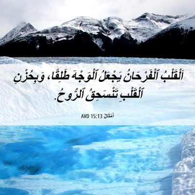 Picture 06 - أَمْثَالٌ 15:13 AVD - اَلْقَلْبُ ٱلْفَرْحَانُ - Bible Verse Picture