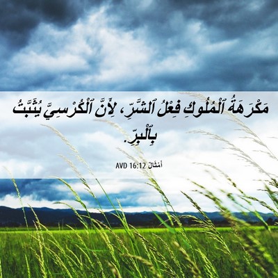 Picture 06 - أَمْثَالٌ 16:12 AVD - مَكْرَهَةُ ٱلْمُلُوكِ - Bible Verse Picture