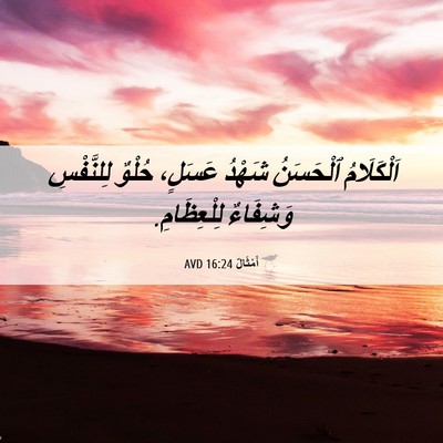 Picture 06 - أَمْثَالٌ 16:24 AVD - اَلْكَلَامُ ٱلْحَسَنُ - Bible Verse Picture