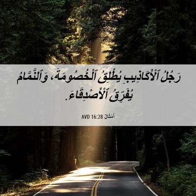 Picture 06 - أَمْثَالٌ 16:28 AVD - رَجُلُ ٱلْأَكَاذِيبِ - Bible Verse Picture