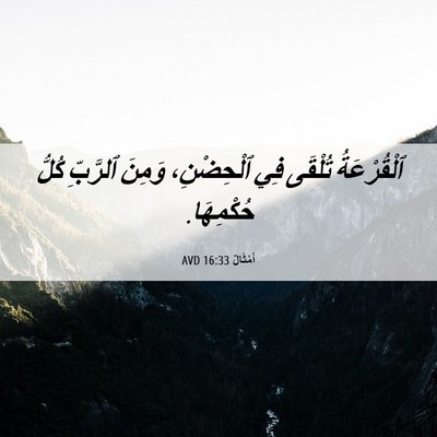 Picture 06 - أَمْثَالٌ 16:33 AVD - ٱلْقُرْعَةُ تُلْقَى فِي - Bible Verse Picture