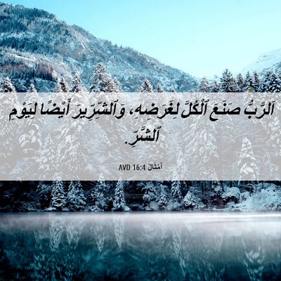 Picture 06 - أَمْثَالٌ 16:4 AVD - اَلرَّبُّ صَنَعَ ٱلْكُلَّ - Bible Verse Picture