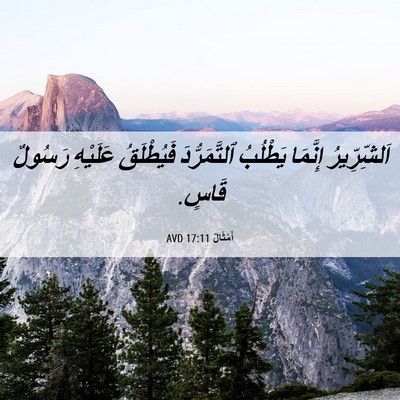 Picture 06 - أَمْثَالٌ 17:11 AVD - اَلشِّرِّيرُ إِنَّمَا - Bible Verse Picture