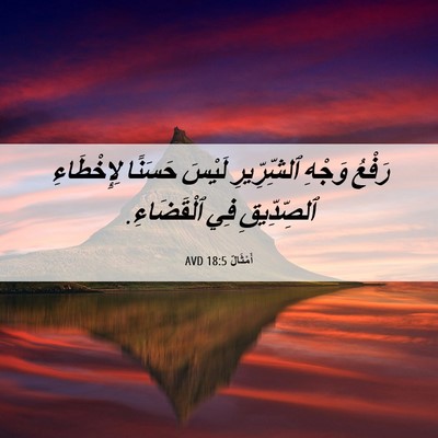 Picture 06 - أَمْثَالٌ 18:5 AVD - رَفْعُ وَجْهِ ٱلشِّرِّيرِ - Bible Verse Picture