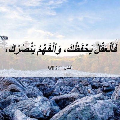 Picture 06 - أَمْثَالٌ 2:11 AVD - فَٱلْعَقْلُ يَحْفَظُكَ، - Bible Verse Picture