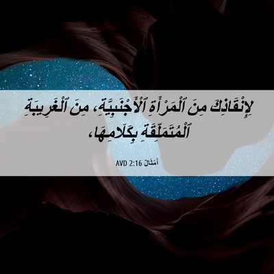 Picture 06 - أَمْثَالٌ 2:16 AVD - لِإِنْقَاذِكَ مِنَ - Bible Verse Picture