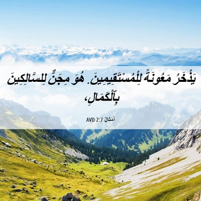Picture 06 - أَمْثَالٌ 2:7 AVD - يَذْخَرُ مَعُونَةً - Bible Verse Picture