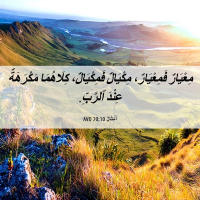 Picture 06 - أَمْثَالٌ 20:10 AVD - مِعْيَارٌ فَمِعْيَارٌ، - Bible Verse Picture