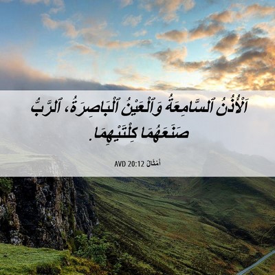 Picture 06 - أَمْثَالٌ 20:12 AVD - اَلْأُذُنُ ٱلسَّامِعَةُ - Bible Verse Picture