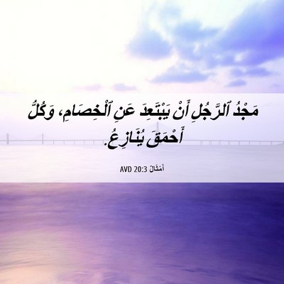 Picture 06 - أَمْثَالٌ 20:3 AVD - مَجْدُ ٱلرَّجُلِ أَنْ - Bible Verse Picture