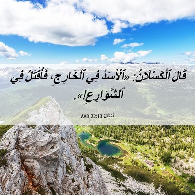 Picture 06 - أَمْثَالٌ 22:13 AVD - قَالَ ٱلْكَسْلَانُ: - Bible Verse Picture