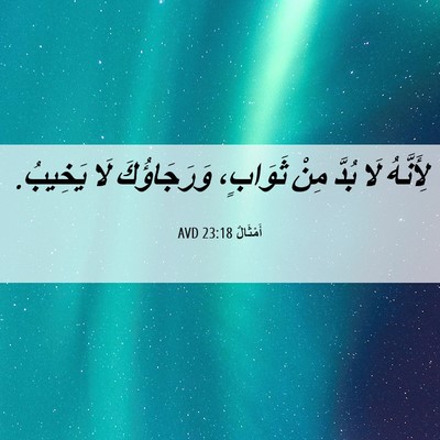 Picture 06 - أَمْثَالٌ 23:18 AVD - لِأَنَّهُ لَا بُدَّ مِنْ - Bible Verse Picture