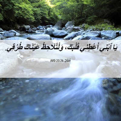 Picture 06 - أَمْثَالٌ 23:26 AVD - يَا ٱبْنِي أَعْطِنِي - Bible Verse Picture