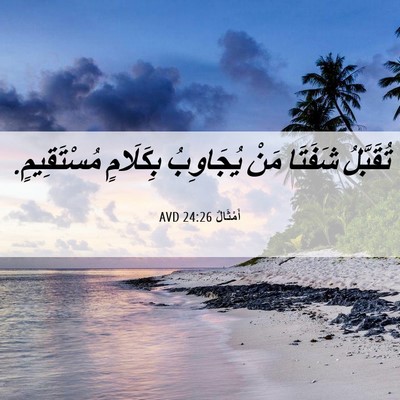 Picture 06 - أَمْثَالٌ 24:26 AVD - تُقَبَّلُ شَفَتَا مَنْ - Bible Verse Picture
