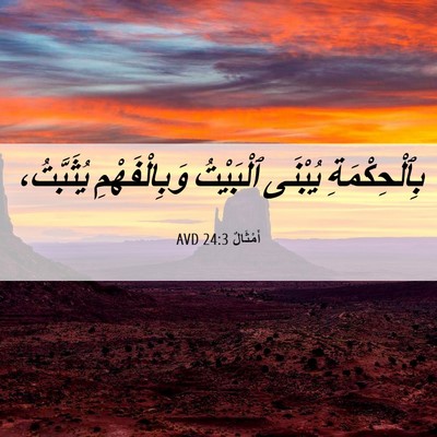 Picture 06 - أَمْثَالٌ 24:3 AVD - بِٱلْحِكْمَةِ يُبْنَى - Bible Verse Picture