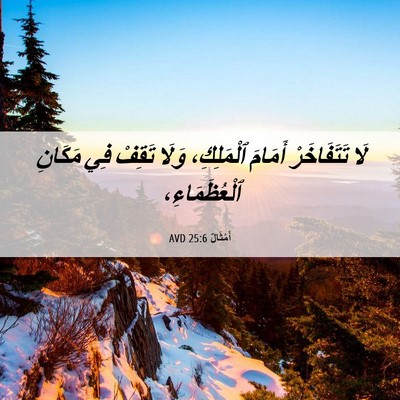 Picture 06 - أَمْثَالٌ 25:6 AVD - لَا تَتَفَاخَرْ أَمَامَ - Bible Verse Picture