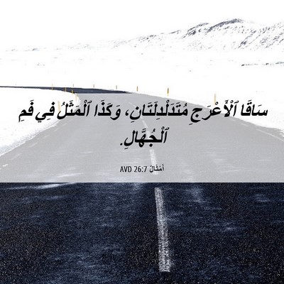 Picture 06 - أَمْثَالٌ 26:7 AVD - سَاقَا ٱلْأَعْرَجِ - Bible Verse Picture